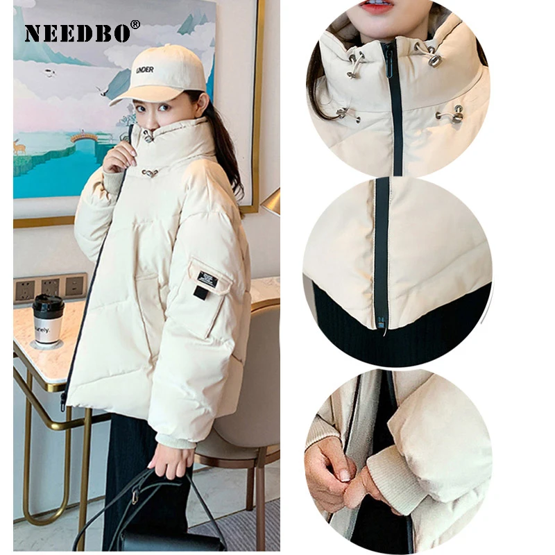 NEEDBO Winter Jacket Women 2020 Parka Mujer Casaco Cotton Padded Puffer Jacket Women Winter Coat Warm Plus Size Casual Casaco