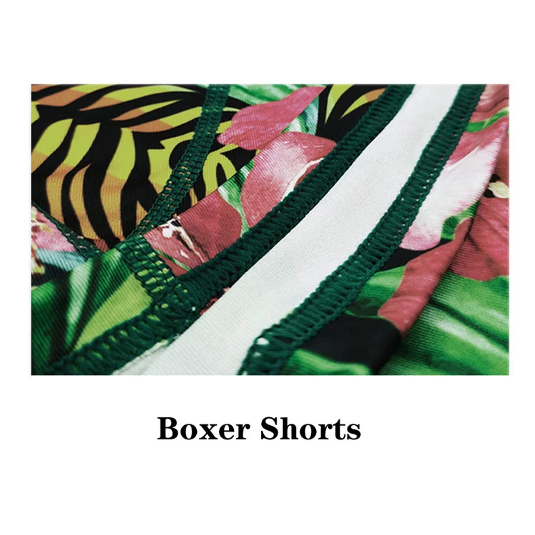 

NXY Factory Direct Sales Code Plant Pattern Men's Underwear Polyester Printing Boxer Briefs Ethika