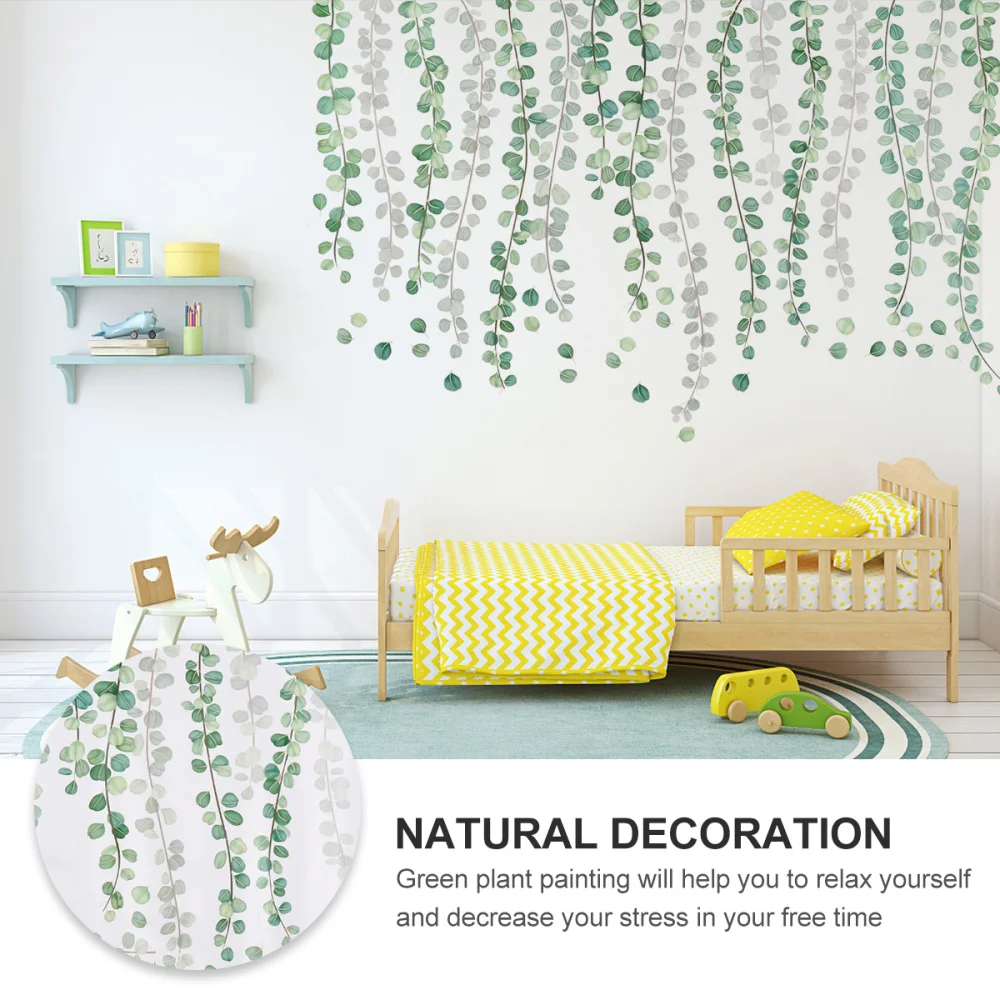 

1Pc Nordic Style Self-adhesive Wall Decal Natural Green Plant Wall Sticker
