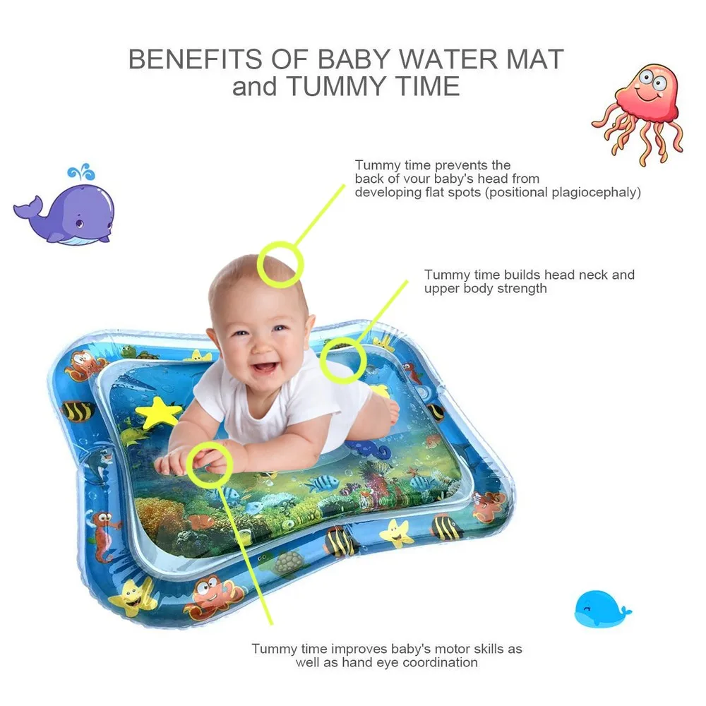 Baby Water Mat child Toys for 3 6 9 12 Months Infants Child Gift Newborn Boys and Girls Fun Activity Play Center | Игрушки и хобби