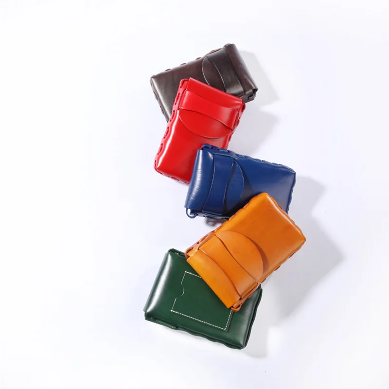 Japanese Style Cowhide Vertical Mobile Phone Packages Vintage Women Handbag  Simple Bag Versatile Solid Color Shoulder Bags