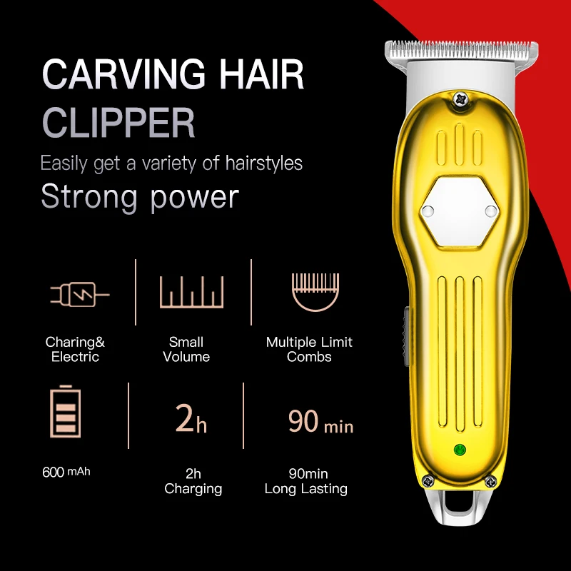 

Professional Hair Clipper Electric Hair Beard Trimmer Cordless Barber Hair Cutting Machine Rechargeable Styling Tools For Men