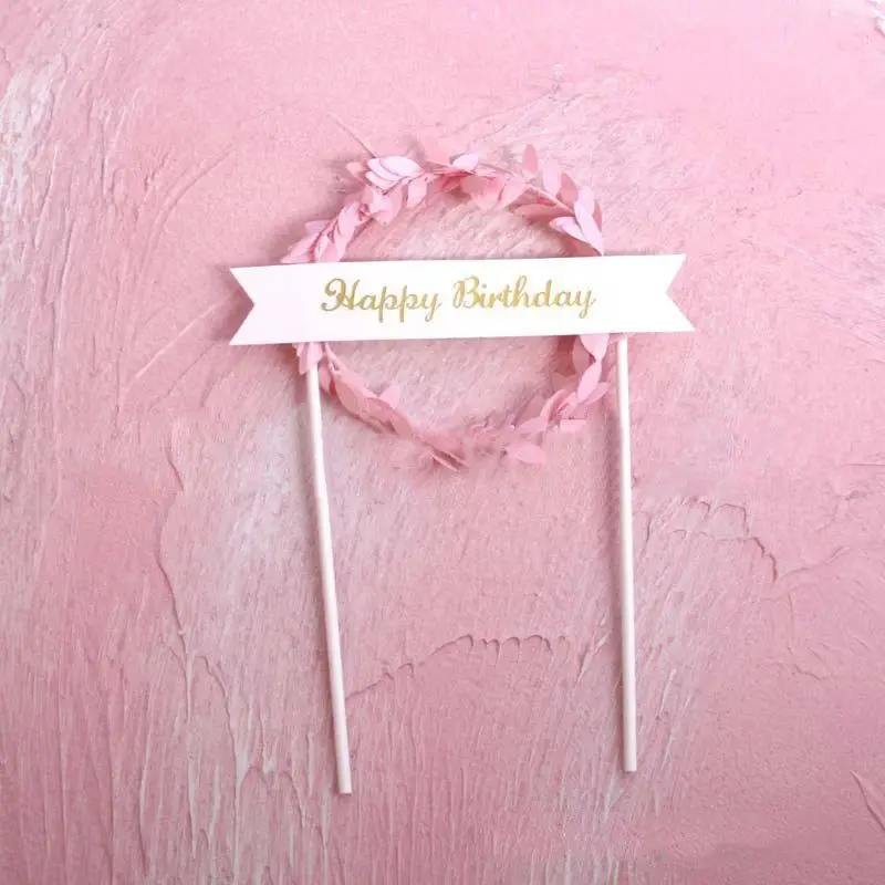 1 шт. венок из листьев с надписью Happy Birthday Sweet Love украшение для торта на день