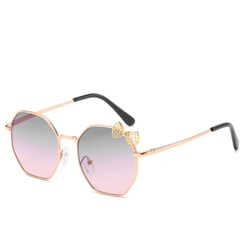 

Seemfly Polygonal Metal Sunglasses Baby Fashion Bowknot Sun Glasses Kids Ultraviolet-proof Eyeglasses Eyewear For Girls And Boys