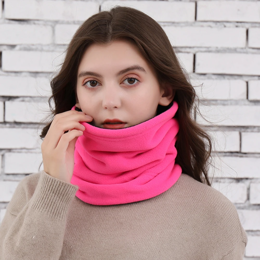 Rose red 3 в 1 шапки унисекс лыжный Снуд шарф женский мужской теплый флисовый шарф снуд теплая маска для лица Прямая поставка - Цвет: Rose red
