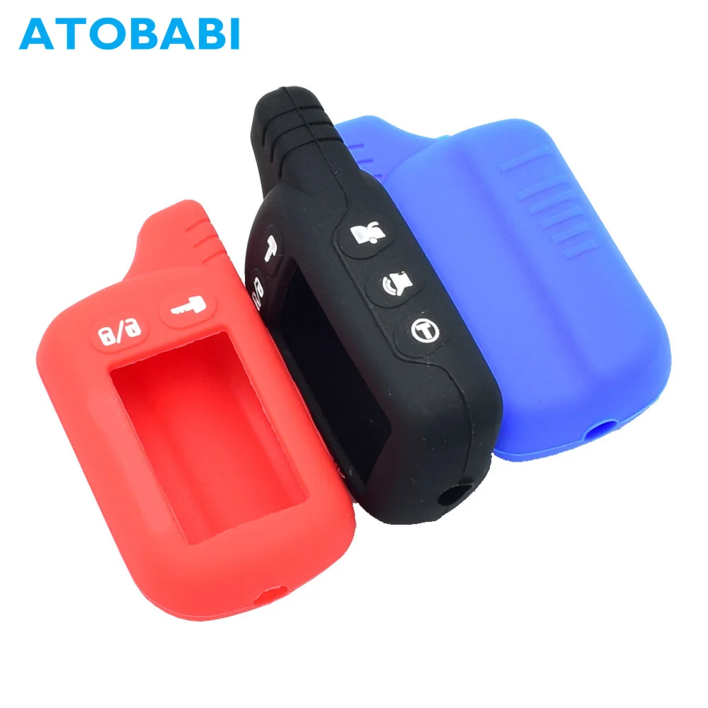 

ATOBABI Silicone LCD Key Case For Tomahawk TZ 7010 9020 9030 9010 9031 SL-950 Two Way Car Alarm System Remote Control Fobs Cover