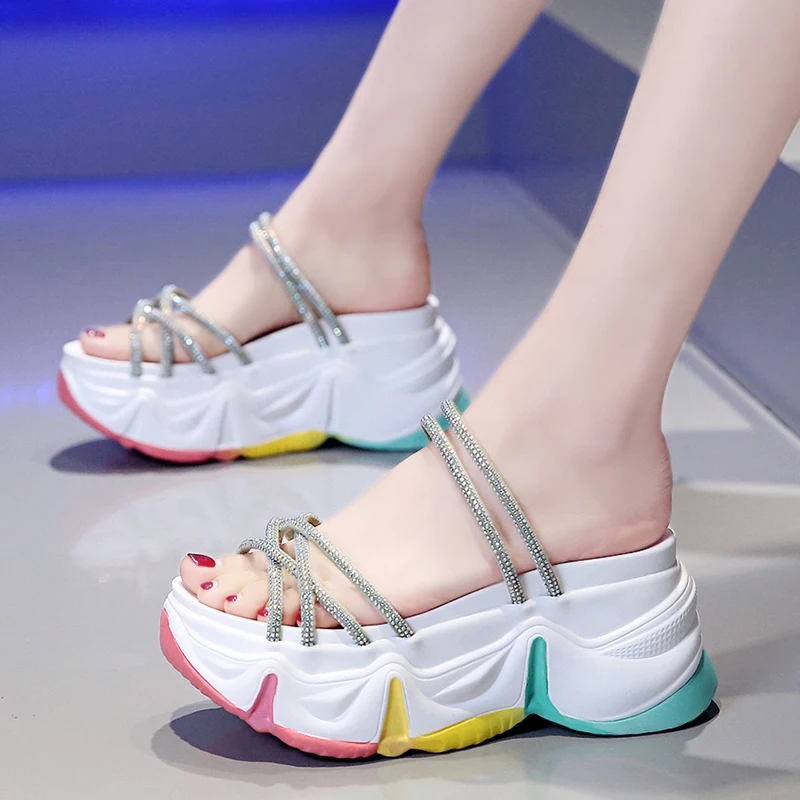 

Wild fairy style dual-use sandals female increased height muffin bottom summer fashion outer wear half drag Z534