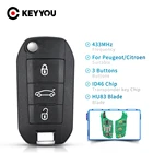 Ключ дистанционного управления KEYYOU 433 МГц ID46 для Peugeot 208 2008 301 308 5008 508 для Citroen C4L hellafпышный Uncut HU83 VA2 Blade