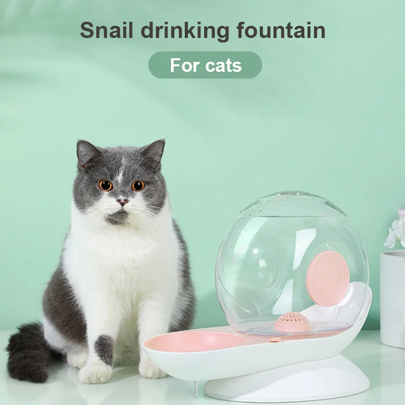 

Automatic Pet Water Dispenser Dog Cat Snail Shaped Waterer Water Feeder Transparent Water Storage Area Good-looking And Fashion