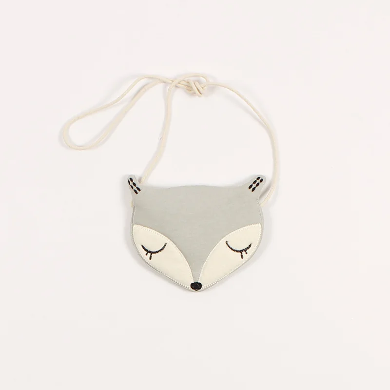 Сумка через плечо с изображением лисы для детей детская тканевая Сумочка розовый