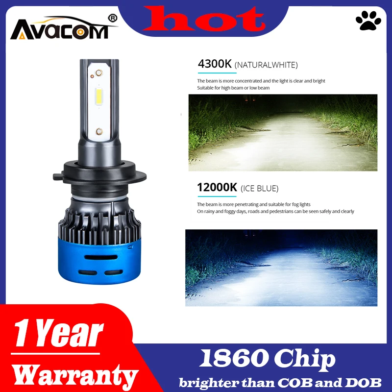 Avacom 4300K 3000K 6500K H7 светодиодный H4 с Lumi s Luxeon 1860 чип для автомобильных фар H1 H11 H8 HB3 9005 HB4