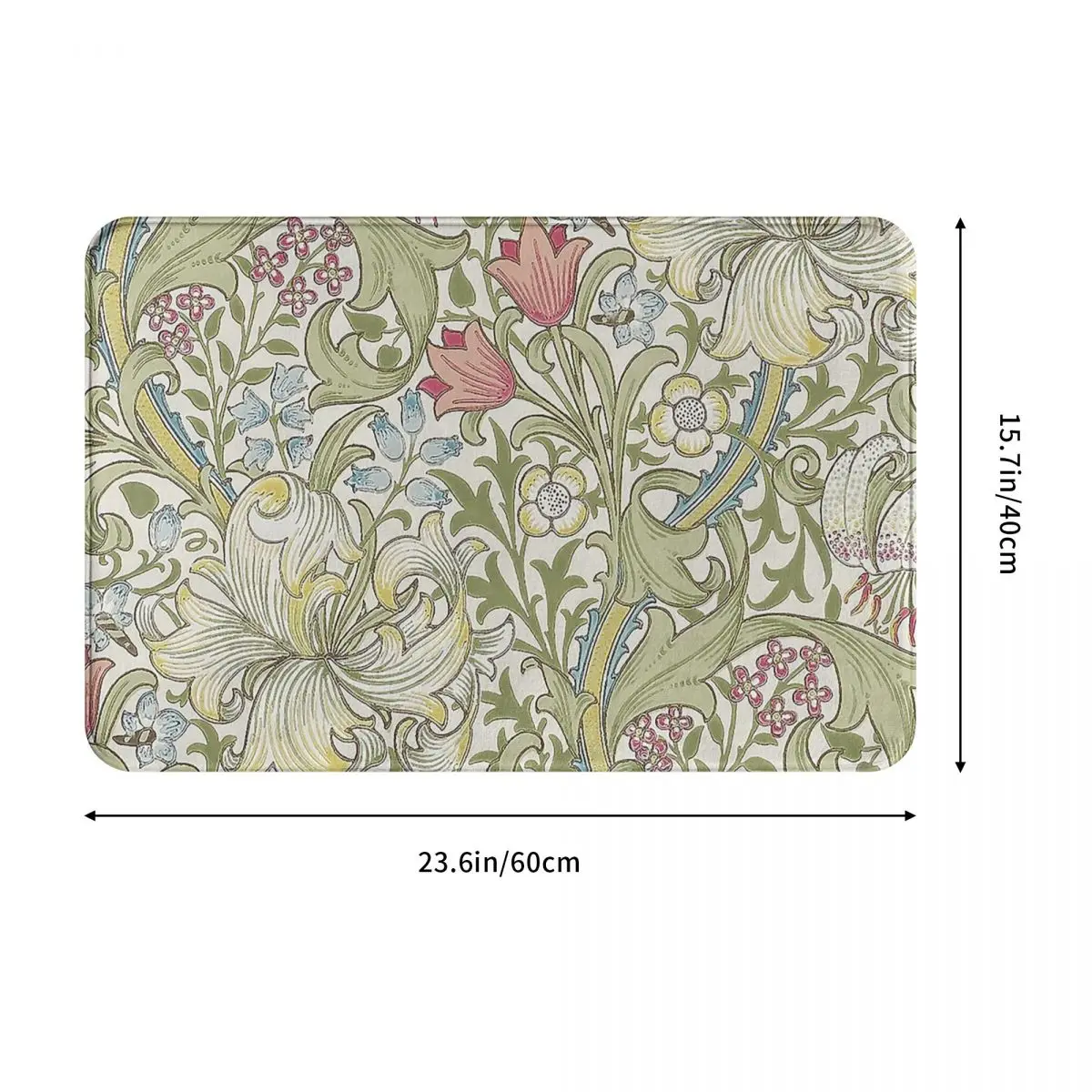 William Morris Flower Plants Paintings Doormat Flannel Rug Non-Slip Welcome Mats for Entrance Door Bathroom Toilet | Дом и сад