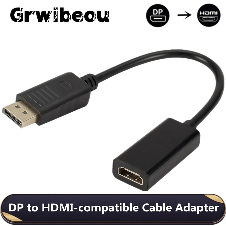 

DP to HDMI-compatible Cable Adapter Male To Female For HP/DELL Laptop PC Display Port to 1080P HDMI-com' Cable Adapter Converter
