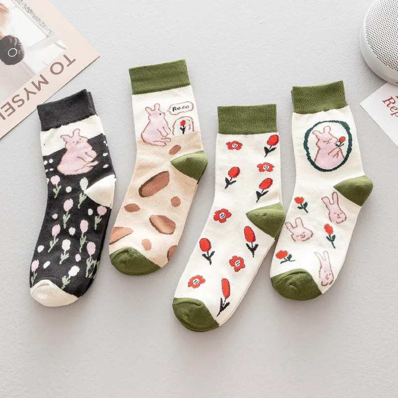 Новые осенние спортивные женские милые зимние носки в стиле милых хипстерских