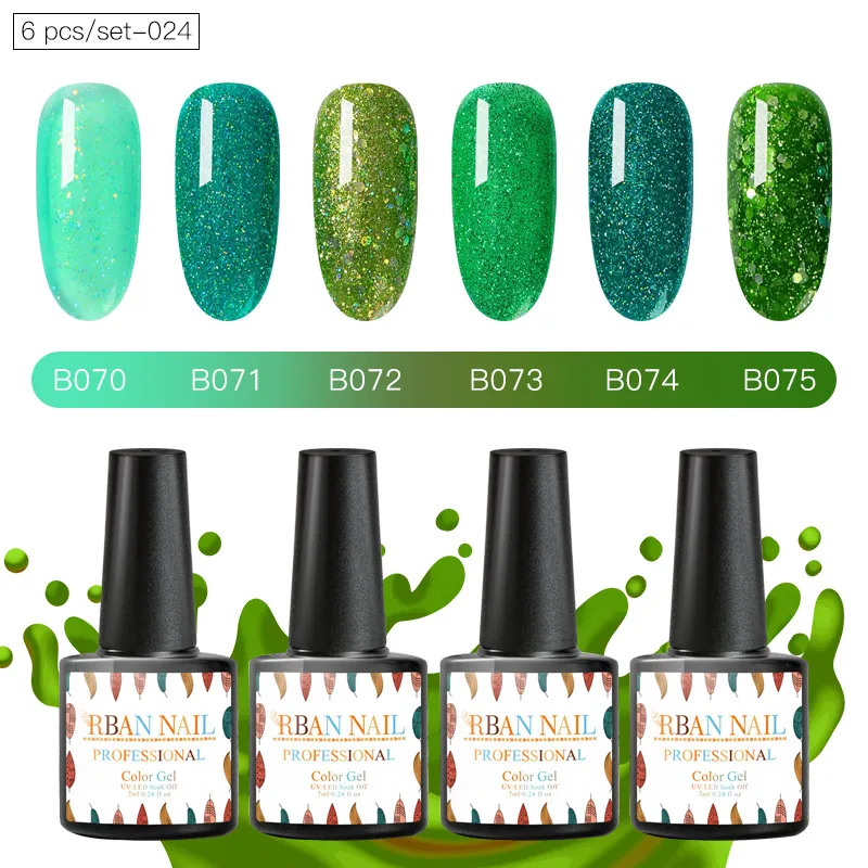 RBAN NAIL 6 шт./компл. стандартный набор искусственных гель удаляемый замачиванием