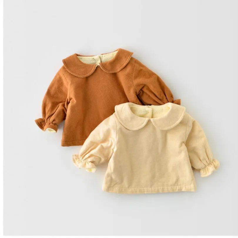 Одежда для маленьких девочек Осень зима футболки новорожденных с длинным