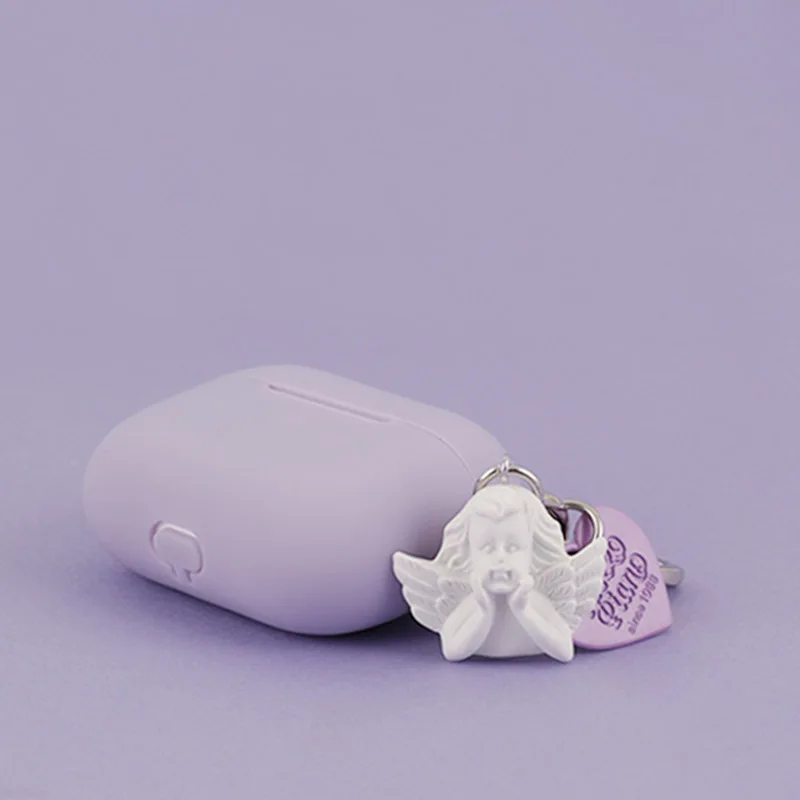 Милый ключик-ангел декоративный силиконовый чехол для беспроводных наушников Apple AirPods Pro защитит их.
