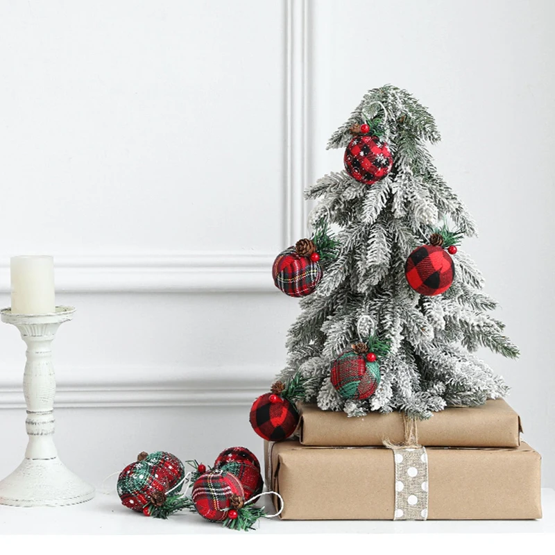 

1Box/10Pcs Christmas Tree Decor Ball Hanging Decor Festival Hanging Ball Christmas Balls Ornaments with Hanging Rope 5CM