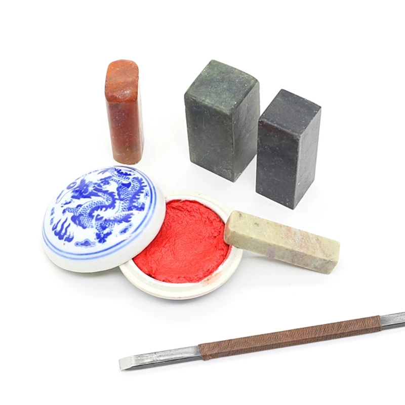 

15pcs Chinese Seal Stamp Stone Carving Tool Chisels/Knife Set Kit for Carving R9UC
