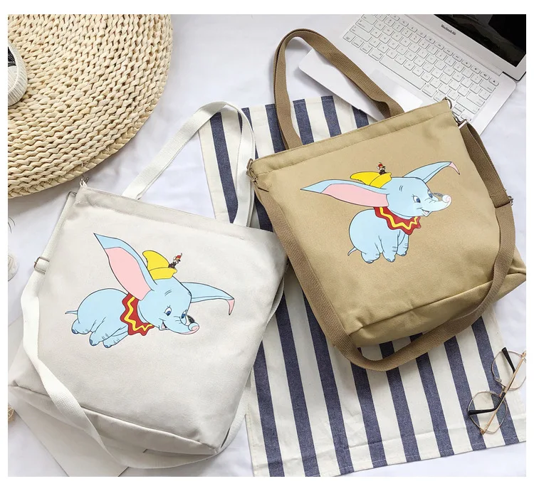 Disney Dumbo сумка женская новая простая текстильная сумка через плечо женская сумка повседневная хозяйственная сумка