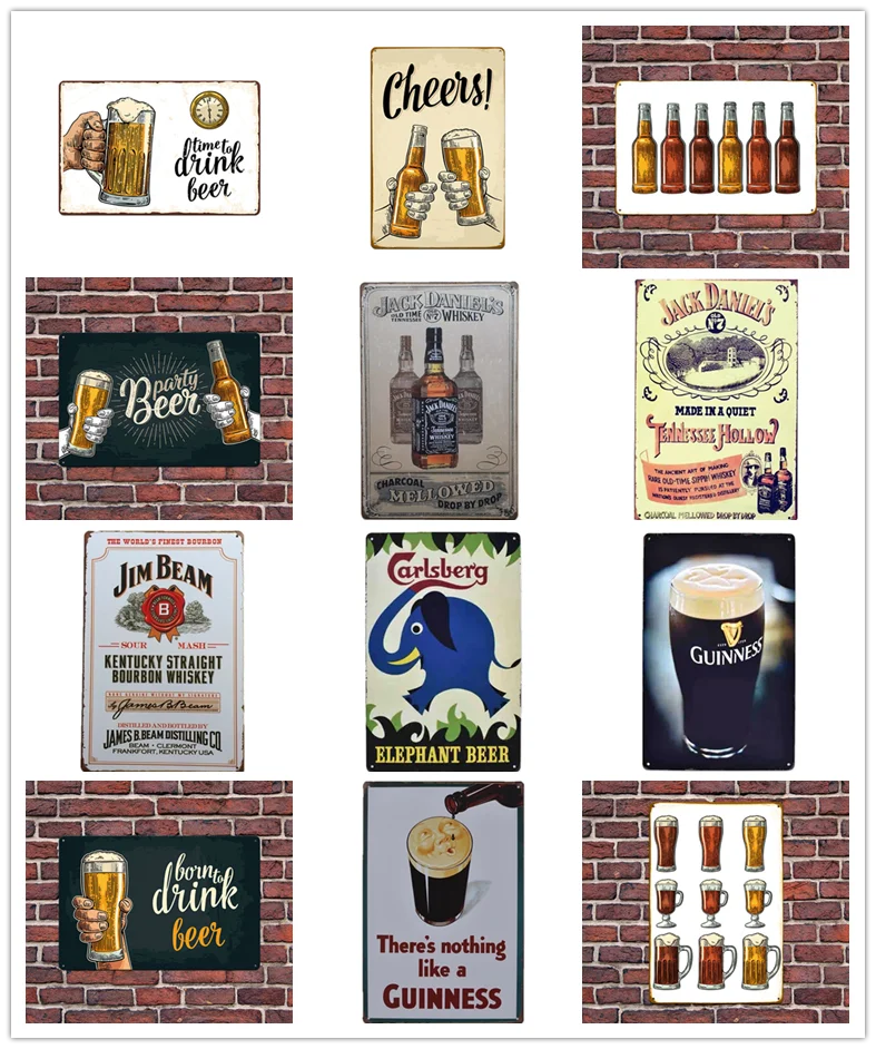 Ретро ледяное холодное вино пиво налет виски/Пиво металлические жестяные знаки живопись искусство Паб Бар домашний декор казино