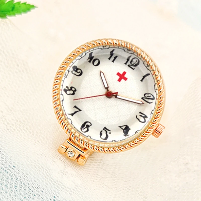 ALK Retro Nurse Watches Clip-on Fob Pocket Medical Watch Brooch Doctor Gift Stainless Steel Nurse Clock Hospital RoseGold Silver