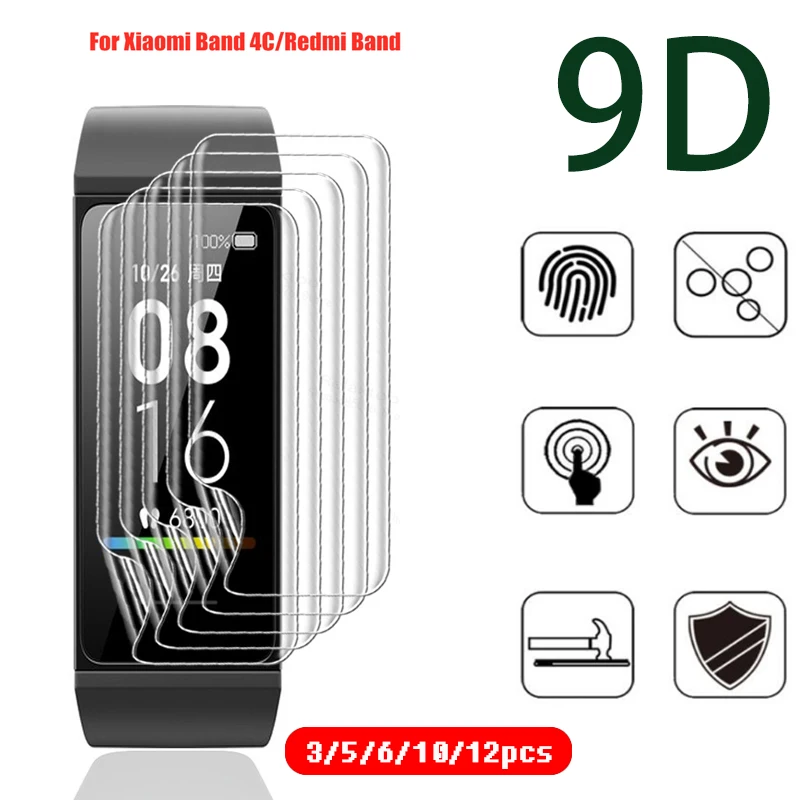 Гидрогелевая пленка для Xiaomi Mi Band 4C 3 5 6 10 12 шт. Redmi Xiomi Band4C 4 C защитные пленки экрана