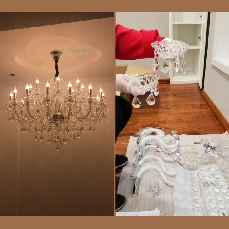 Современный Большой Хрустальный Nordic Candle Crystal Роскошная люстра Освещение