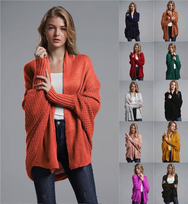 2019 осень и зима взрывы рукав летучая мышь мода свободный большой размер длинный