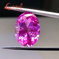 artificial ruby light pink color oval shape natural cut including minor cracks and inclusions corundum loose gem stone