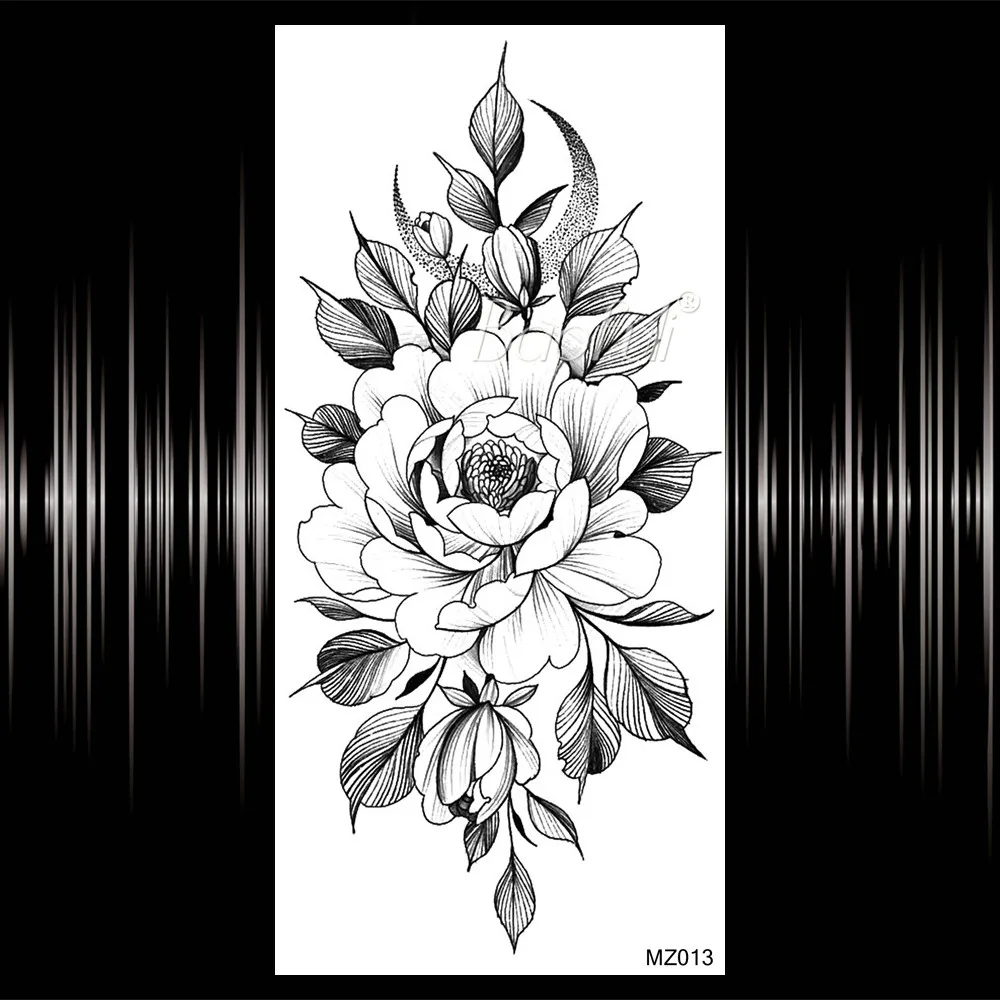 Сексуальная цепочка с розовым лотосом временные татуировки для женщин