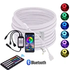 12 В RGB неоновая полоса освещения 3535 96 светодиодовм Bluetooth музыкальсветильник светодиодный свет s Лента IP67 водонепроницаемая неоновая лампа лента 0,5 м-5 м Гибкий неоновый знак