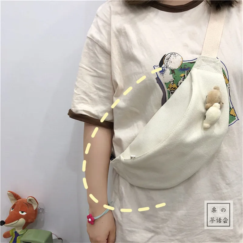 Женская и мужская сумка на плечо SW белая черная с двумя медведями|Поясные сумки| |