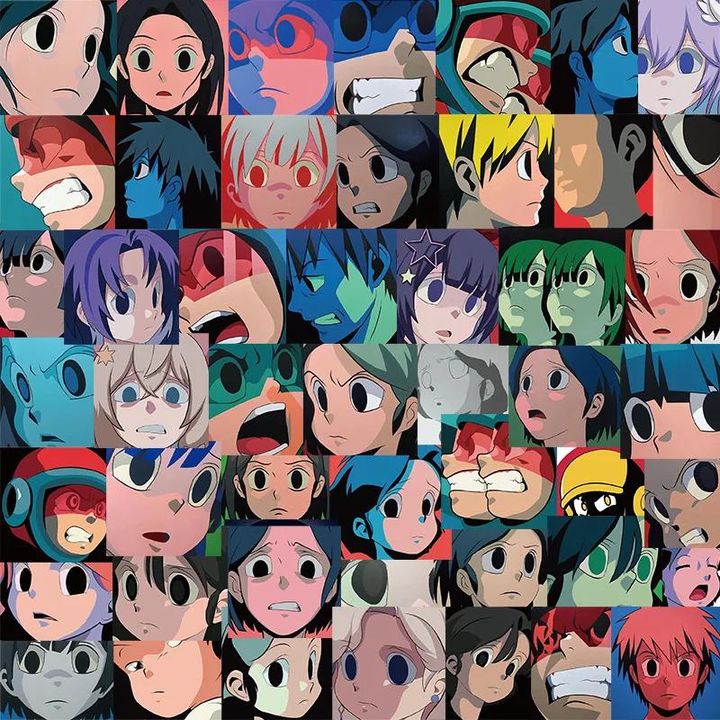 

50 Pcs Cartoon Acrylic Painting Akizy Art Painting Pattern Graffiti Stickers Mobile Computer Luggage Water Cup Creative Stickers