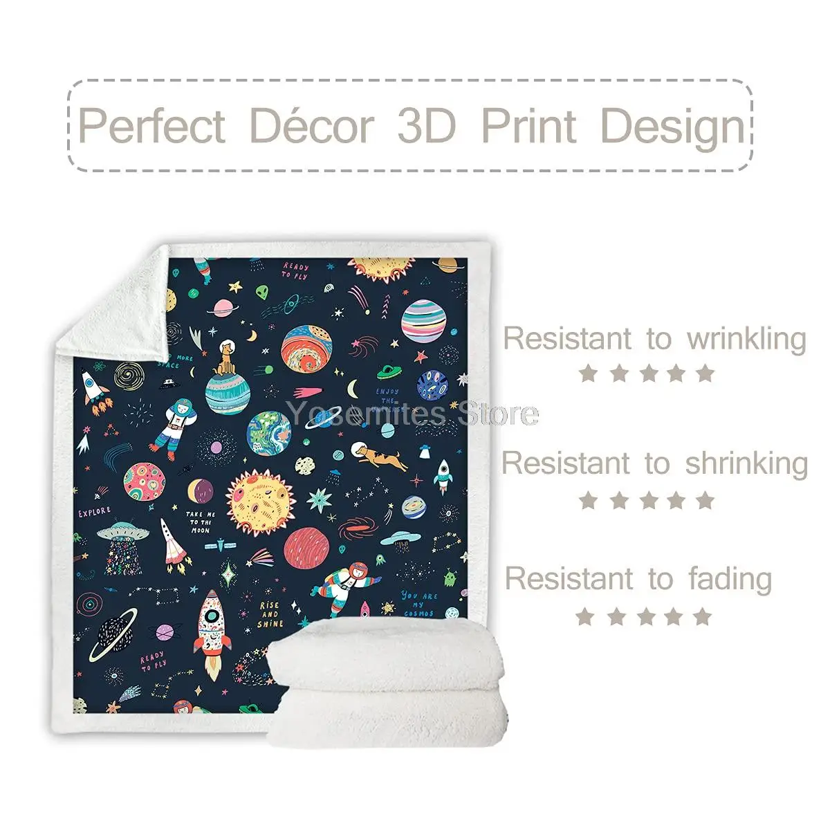 Плюшевое одеяло Sherpa в космосе для мальчиков милый Космос инопланетянин Флисовое