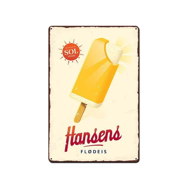 

Ice cream Metal Sign Vintage Tin Sign Plaque Metal Vintage Wall Decor for Ice cream shop Retro Metal Posters Iron Painting