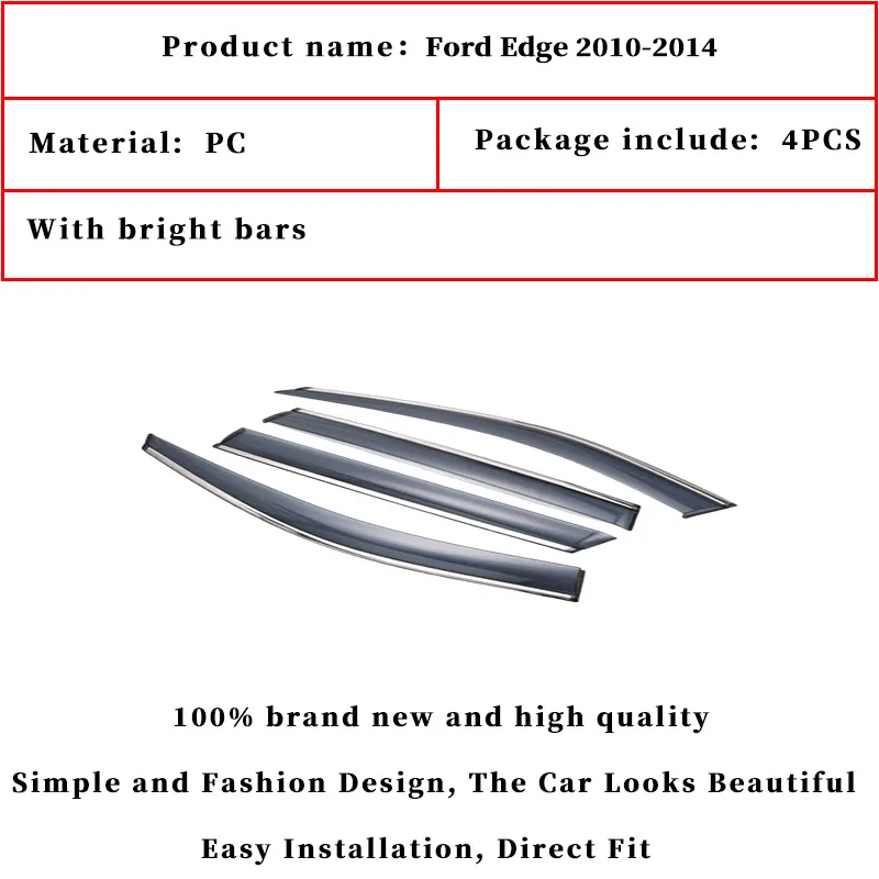 Козырек для окна Ford Edge 2010-2014 автомобильный дождевик дефлекторы навес отделка