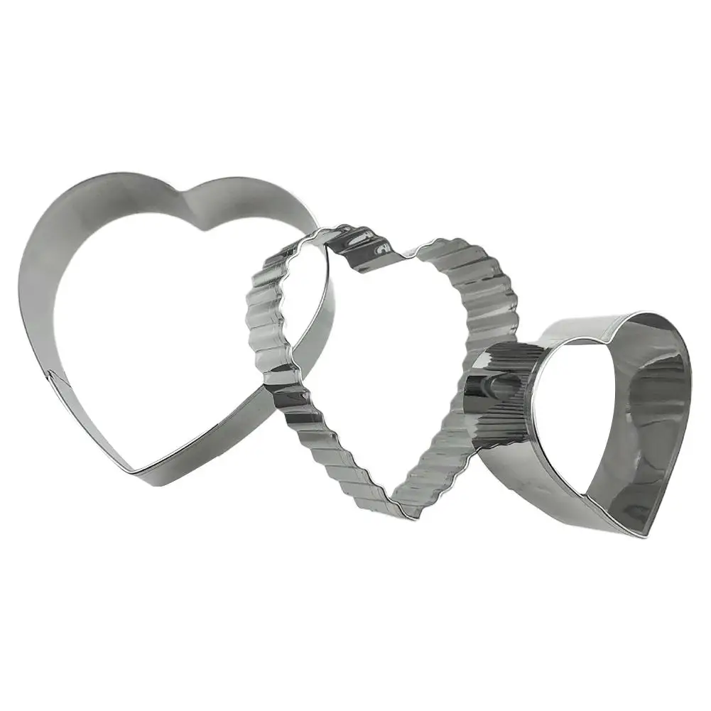 3 шт./компл. сердце Форма печенья прессформы Нержавеющая сталь резак для резки