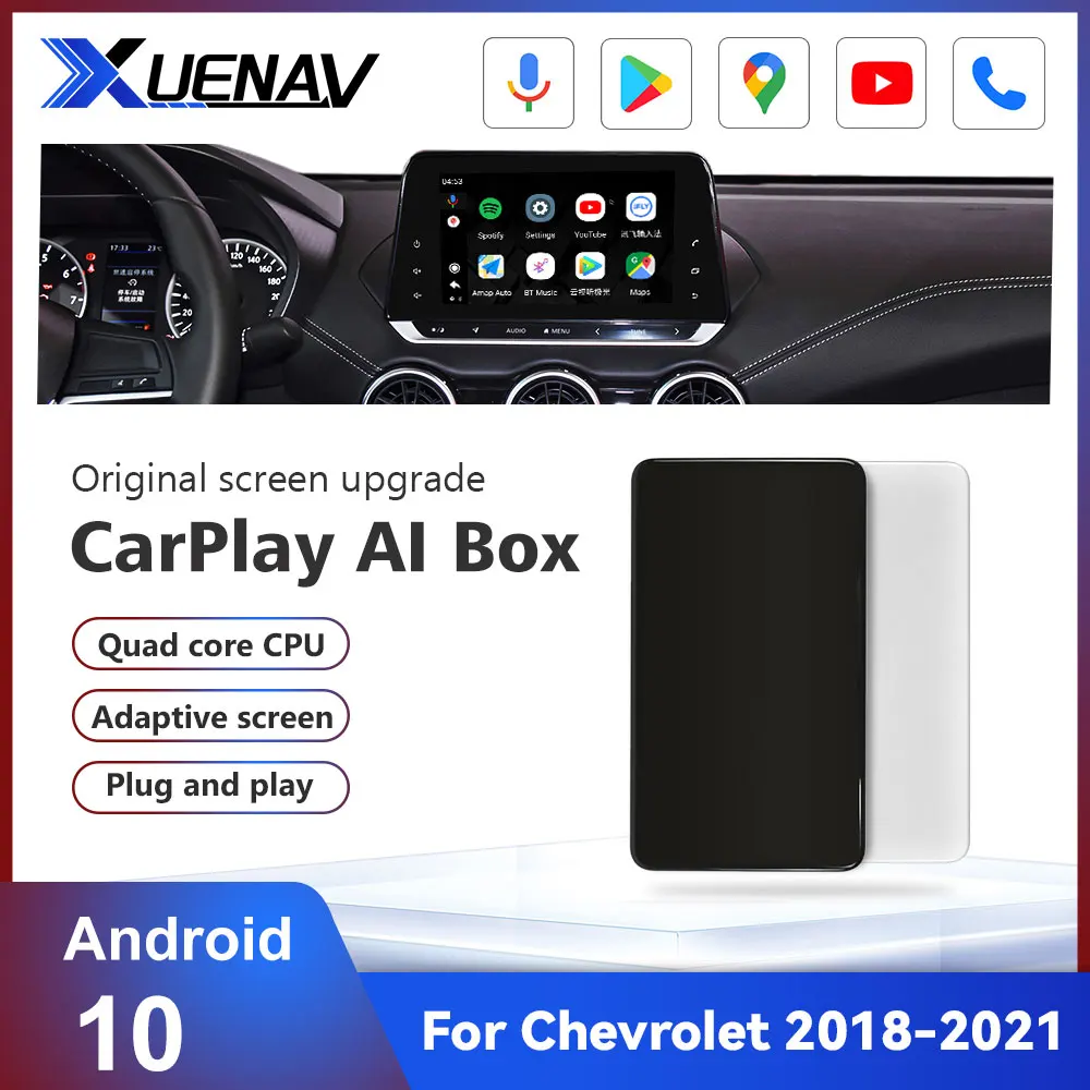 Android 4 + 64G Apple Ai Box беспроводной CarPlay для Chevrolet 2018-2021 автомобильный смарт-бокс