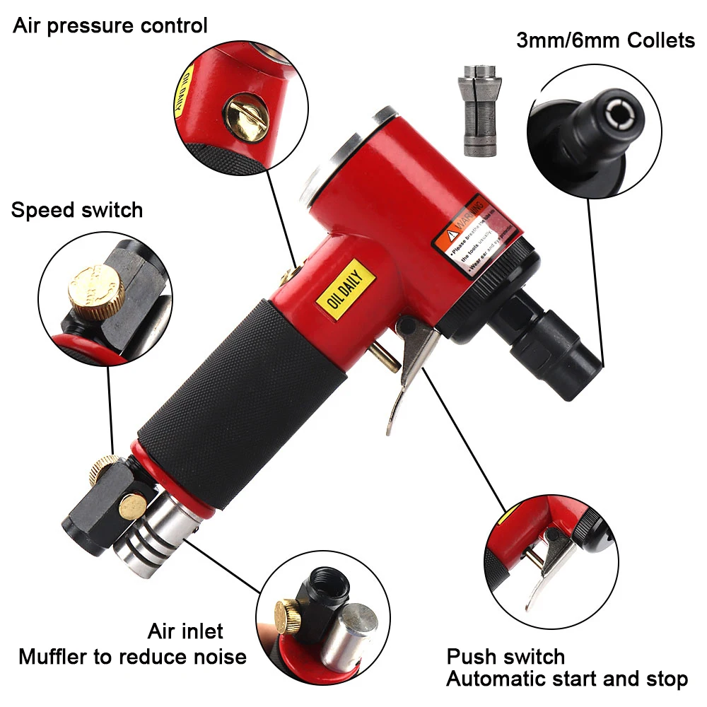Пневматический шлифовальный станок 1/4 дюйма 90 градусов с 2 шлифовальными дисками