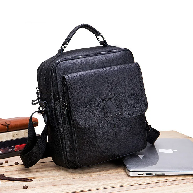 Бренд LASOSHIZI натуральная кожа деловая сумка с верхней ручкой мужская через плечо