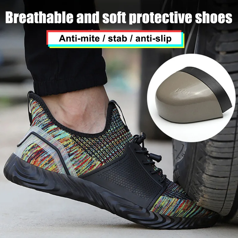 

Men Safe Shoes Anti-smashing Anti-piercing Non-slip Breathable Sneakers Work Shoes HSJ88