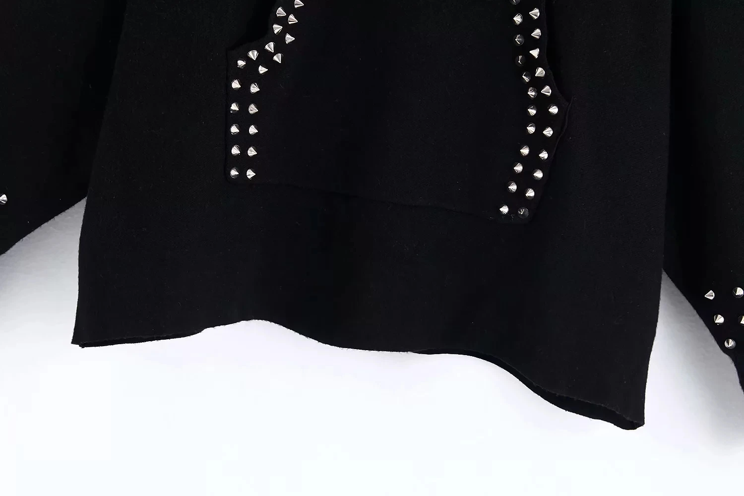 Женская зимняя толстовка с заклепками модные вязанные пуловеры капюшоном zora vicky