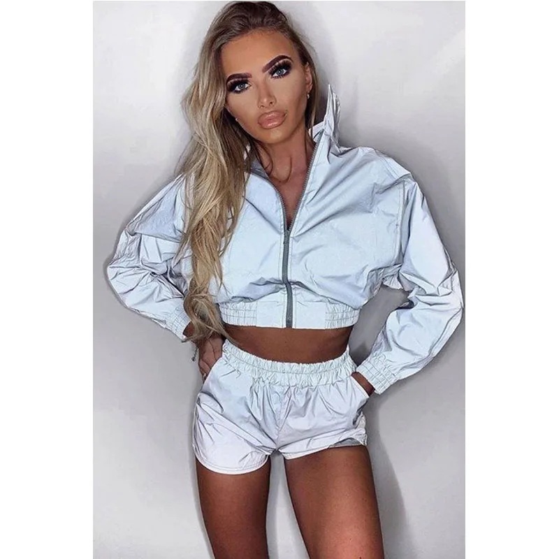 Женский светоотражающий светильник Meihuida тренировочный костюм на молнии