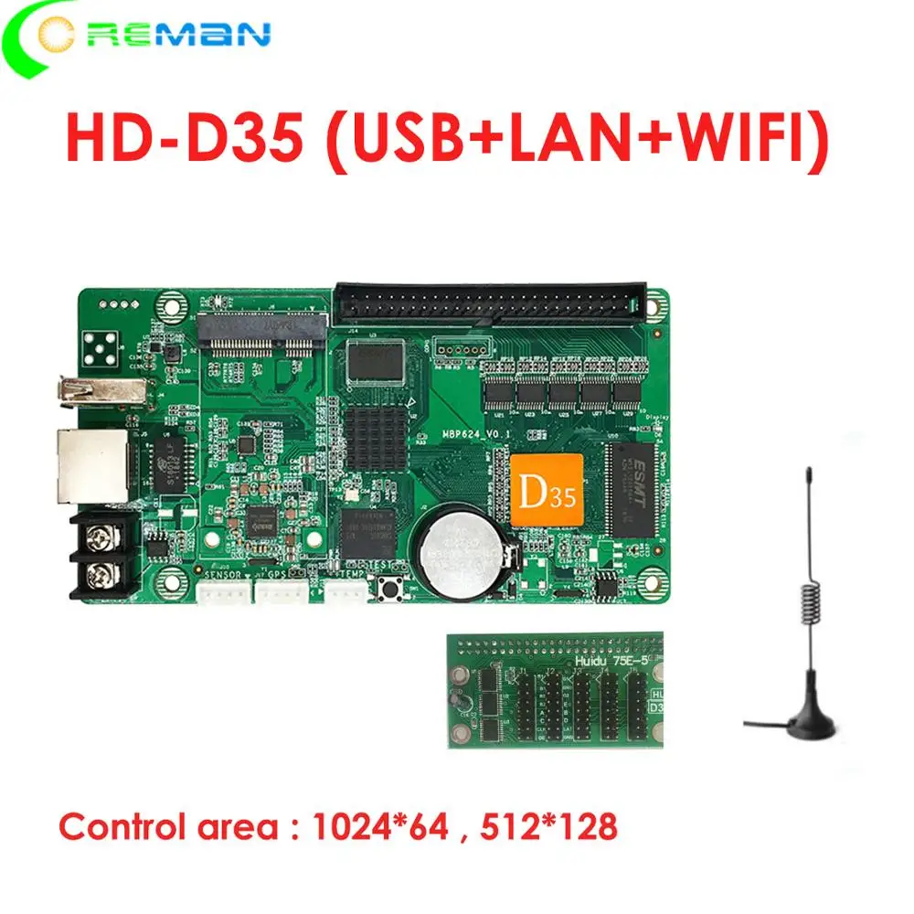 HD D35 Wi-Fi Малый размер светодиодный контроллер знака/низкая цена полноцветный RGB