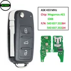 Ключ дистанционного управления для автомобилей VW Caddy, Transporter, Beetle, Jetta, Sharan, Scirocco, Polo, Tiguan, оригинальный MQB 5K0837202BH, 5K0837202DH