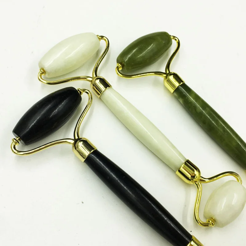 100% натуральный нефритовый роликовый лицевой массажный ролик с двойными