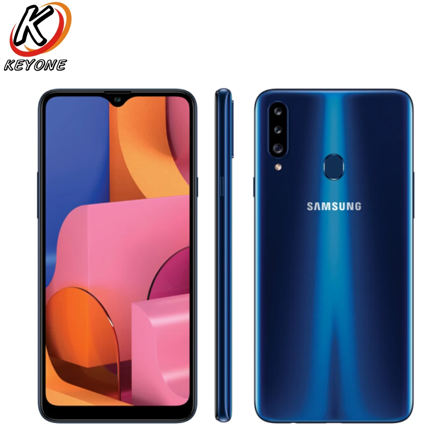 Новинка, samsung Galaxy A20s A2070, 4 Гб ОЗУ, 64 Гб ПЗУ, мобильный телефон, 6,5 дюймов, Восьмиядерный, тройная камера заднего вида, 13,0 МП+ 8,0 МП+ 5,0 МП, отпечаток пальца