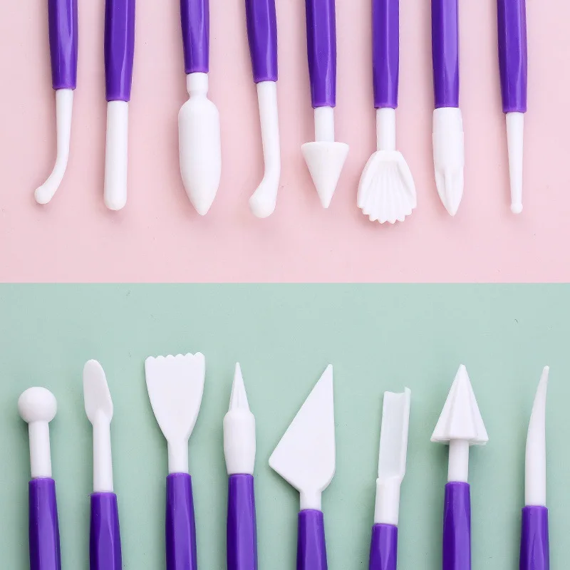 

8Pcs Cake DIY Plastic Knife Decorating Modelling Tools Various Styles Flower Decoration Pastry Carving Cutter Craft Cake Mold