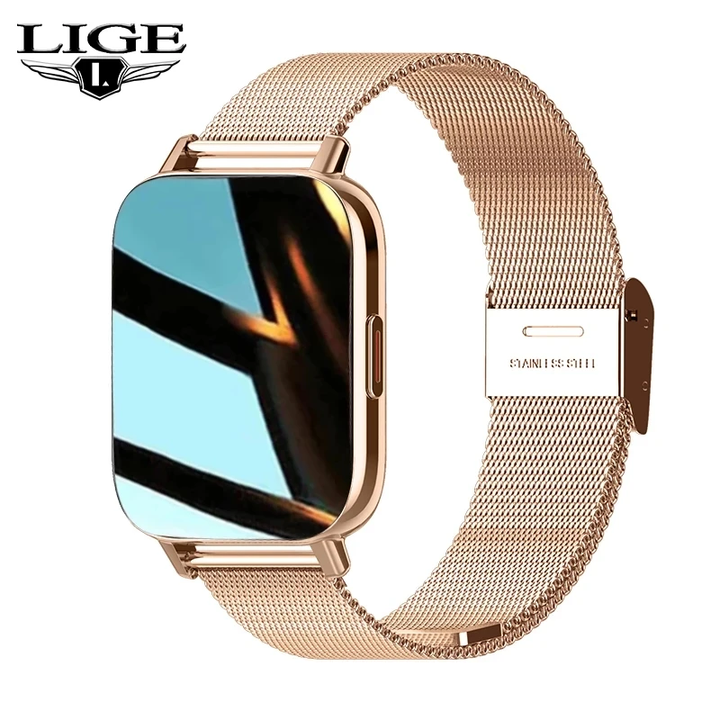 

Смарт-часы LIGE женские водонепроницаемые с поддержкой Bluetooth и фитнес-трекером, 1,69 дюйма